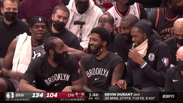 大胜公牛三巨头谈笑风生 哈登道出篮网最美夙愿